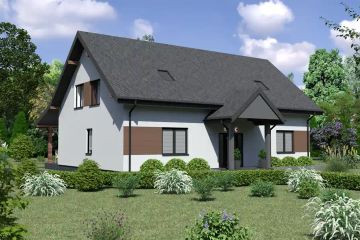  Projekt domu Planujdom 190 (ABP1013) - projekt domu parterowego z poddaszem - Zdjęcie 1