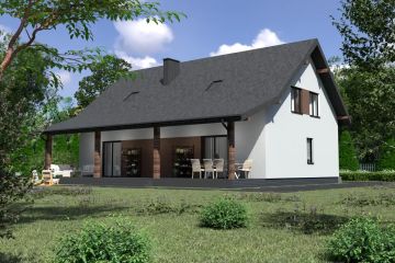  Projekt domu Planujdom 190 (ABP1013) - projekt domu parterowego z poddaszem - Zdjęcie 4