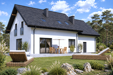 Projekt domu Planujdom 193 - parterowy z poddaszem dom o powierzchni 150,61 m², dach dwuspadowy - ujęcie 3
