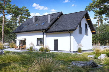 Projekt domu Planujdom 193 - parterowy z poddaszem dom o powierzchni 150,61 m², dach dwuspadowy - ujęcie 4