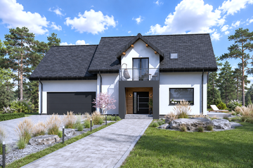 Projekt domu Planujdom 193 - parterowy z poddaszem dom o powierzchni 150,61 m², dach dwuspadowy - ujęcie 5