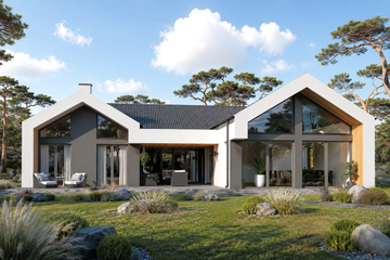 Projekt domu Planujdom 194 - parterowy dom o powierzchni 223,75 m², dach dwuspadowy - ujęcie 2