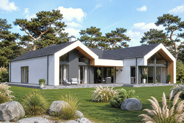 Projekt domu Planujdom 194 - parterowy dom o powierzchni 223,75 m², dach dwuspadowy - ujęcie 3