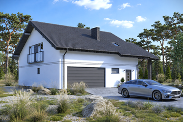 Projekt domu Planujdom 196 - parterowy dom o powierzchni 94,34 m², dach dwuspadowy - ujęcie 2
