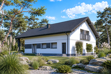 Projekt domu Planujdom 196 - parterowy dom o powierzchni 94,34 m², dach dwuspadowy - ujęcie 4