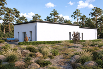 Projekt domu Planujdom 198 - parterowy dom o powierzchni 188,05 m², dach płaski - ujęcie 3