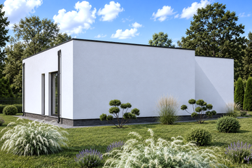 Projekt domu Planujdom 199 - parterowy dom o powierzchni 70,92 m², dach płaski - ujęcie 3