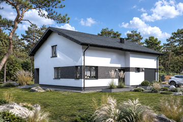 Projekt domu Planujdom 202 - parterowy dom o powierzchni 113,39 m², dach dwuspadowy - ujęcie 2