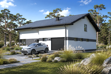 Projekt domu Planujdom 202 - parterowy dom o powierzchni 113,39 m², dach dwuspadowy - ujęcie 3