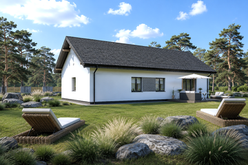 Projekt domu Planujdom 203 - parterowy dom o powierzchni 129,91 m², dach dwuspadowy - ujęcie 4