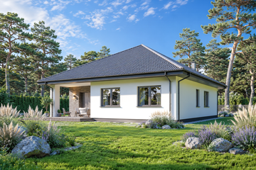 Projekt domu Planujdom 210 - parterowy dom o powierzchni 123,40 m², dach kopertowy - ujęcie 3