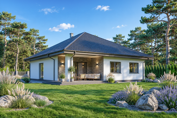 Projekt domu Planujdom 210 - parterowy dom o powierzchni 123,40 m², dach kopertowy - ujęcie 4