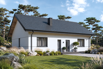 Projekt domu Planujdom 212 - parterowy dom o powierzchni 112,68 m², dach dwuspadowy - ujęcie 3