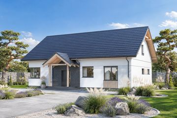 Projekt domu Planujdom 213 - parterowy dom o powierzchni 126,72 m², dach dwuspadowy - ujęcie 2