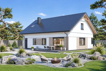 Projekt domu Planujdom 213 - parterowy dom o powierzchni 126,72 m², dach dwuspadowy - ujęcie 3