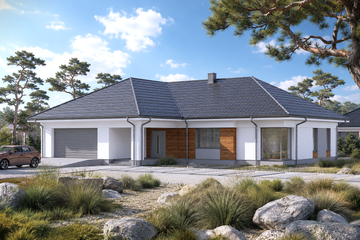 Projekt domu Planujdom 214 - parterowy dom o powierzchni 172,64 m², dach wielospadowy - ujęcie 4