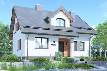  Projekt domu APS 074 NEW (LUA1704) - projekt domu parterowego z poddaszem - Zdjęcie 1
