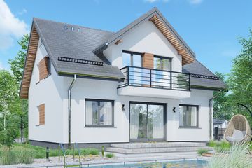  Projekt domu APS 074 NEW (LUA1704) - projekt domu parterowego z poddaszem - Zdjęcie 2