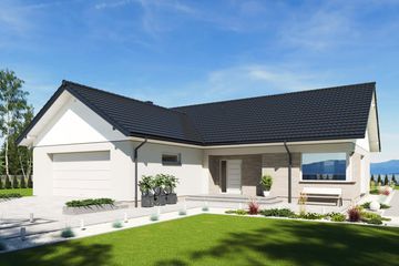 Projekt domu N53-G2 - parterowy dom o powierzchni 109,22 m², dach dwuspadowy - ujęcie 2