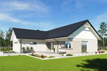 Projekt domu N53-G2 - parterowy dom o powierzchni 109,22 m², dach dwuspadowy - ujęcie 4