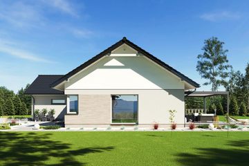 Projekt domu N53-G2 - parterowy dom o powierzchni 109,22 m², dach dwuspadowy - ujęcie 5
