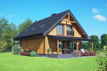  Projekt domu Osiek 309 dw (KRP2833) - projekt domu parterowego z poddaszem - Zdjęcie 2