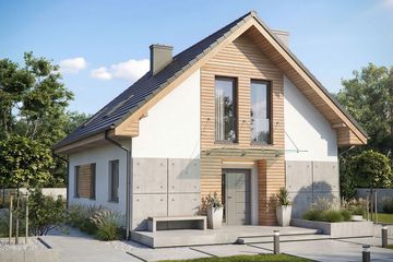 Projekt domu Krajobrazy 129 - parterowy z poddaszem dom o powierzchni 129,09 m², dach dwuspadowy - ujęcie 2