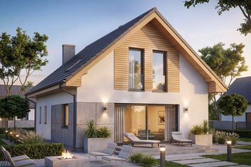 Projekt domu Krajobrazy 129 - parterowy z poddaszem dom o powierzchni 129,09 m², dach dwuspadowy - ujęcie 3