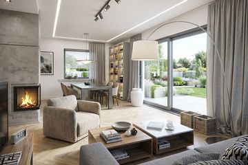 Projekt domu Krajobrazy 129 - parterowy z poddaszem dom o powierzchni 129,09 m², dach dwuspadowy - ujęcie 4