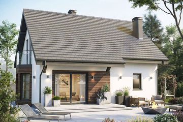 Projekt domu Krajobrazy 131 - parterowy z poddaszem dom o powierzchni 96,46 m², dach dwuspadowy - ujęcie 2