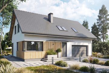 Projekt domu Krajobrazy 142 - parterowy z poddaszem dom o powierzchni 127,96 m², dach dwuspadowy - ujęcie 2
