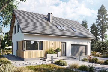 Projekt domu Krajobrazy 142 - parterowy z poddaszem dom o powierzchni 127,96 m², dach dwuspadowy - ujęcie 3