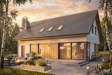Projekt domu Krajobrazy 142 - parterowy z poddaszem dom o powierzchni 127,96 m², dach dwuspadowy - ujęcie 4