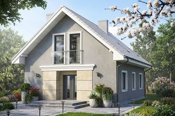 Projekt domu Krajobrazy 150 - parterowy z poddaszem dom o powierzchni 128,88 m², dach dwuspadowy - ujęcie 2