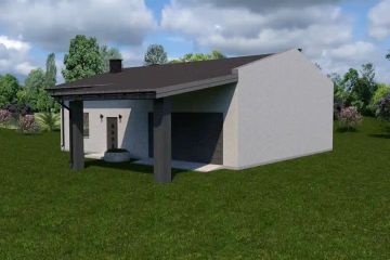 Projekt budynku gospodarczego Planujdom GŻ19 - parterowy dom o powierzchni 131,46 m², dach dwuspadowy - ujęcie 2