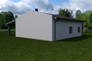 Projekt budynku gospodarczego Planujdom GŻ19 - parterowy dom o powierzchni 131,46 m², dach dwuspadowy - ujęcie 3