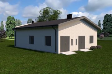 Projekt budynku gospodarczego Planujdom GŻ19 - parterowy dom o powierzchni 131,46 m², dach dwuspadowy - ujęcie 4