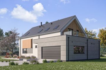 Projekt domu D461 - parterowy z poddaszem dom o powierzchni 139,09 m², dach dwuspadowy - ujęcie 3