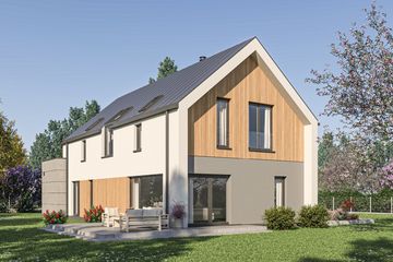 Projekt domu D461 - parterowy z poddaszem dom o powierzchni 139,09 m², dach dwuspadowy - ujęcie 2