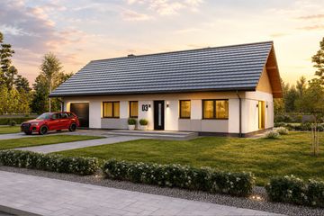Projekt domu Tani w budowie 3 - parterowy dom o powierzchni 97,47 m², dach dwuspadowy - ujęcie 2