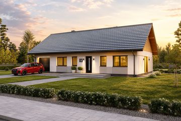 Projekt domu Tani w budowie 3 - parterowy dom o powierzchni 105,09 m², dach dwuspadowy - ujęcie 2