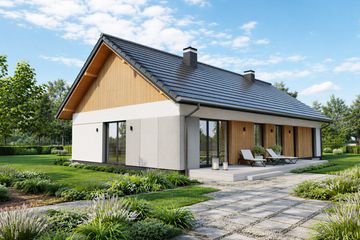 Projekt domu Tani w budowie 3 - parterowy dom o powierzchni 105,09 m², dach dwuspadowy - ujęcie 3