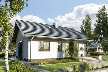 Projekt domu Antek (1751) - parterowy dom o powierzchni 63,60 m², dach dwuspadowy - ujęcie 3