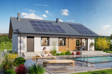 Projekt domu Tracja 2 modern - parterowy dom o powierzchni 99,38 m², dach dwuspadowy - ujęcie 4