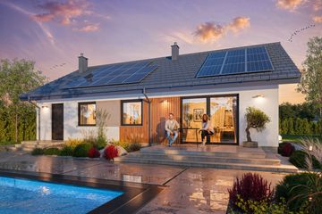 Projekt domu Tracja 2 modern - parterowy dom o powierzchni 99,38 m², dach dwuspadowy - ujęcie 7
