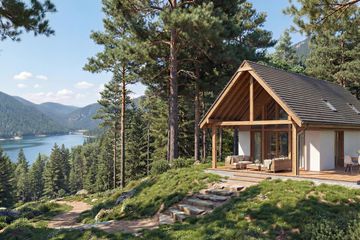 Projekt domu Mazury 3 - murowany - parterowy z poddaszem dom o powierzchni 74,97 m², dach dwuspadowy - ujęcie 4