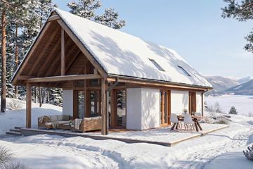 Projekt domu Mazury 3 - murowany - parterowy z poddaszem dom o powierzchni 74,97 m², dach dwuspadowy - ujęcie 5