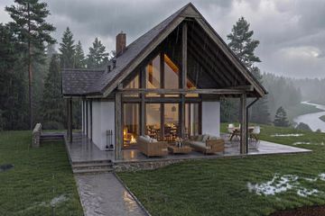 Projekt domu Mazury 3 - murowany - parterowy z poddaszem dom o powierzchni 74,97 m², dach dwuspadowy - ujęcie 6