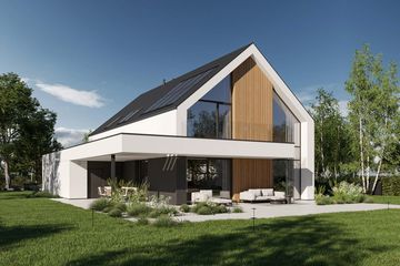 Projekt domu HomeKoncept 130 A wariant 03 - parterowy z poddaszem dom o powierzchni 175,30 m², dach dwuspadowy - ujęcie 6