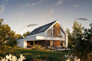 Projekt domu HomeKoncept 130 A wariant 03 - parterowy z poddaszem dom o powierzchni 175,30 m², dach dwuspadowy - ujęcie 7